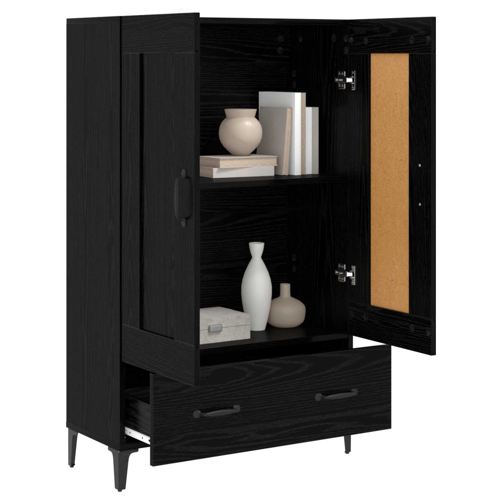 vidaXL Highboard Μαύρη Δρυς 70 x 31 x 115 εκ Επεξεργασμένο Ξύλο