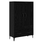 vidaXL Highboard Μαύρη Δρυς 70 x 31 x 115 εκ Επεξεργασμένο Ξύλο