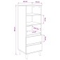 vidaXL Highboard Artisan Δρυς 40 x 36 x 110 εκ. Επεξεργασμένο Ξύλο