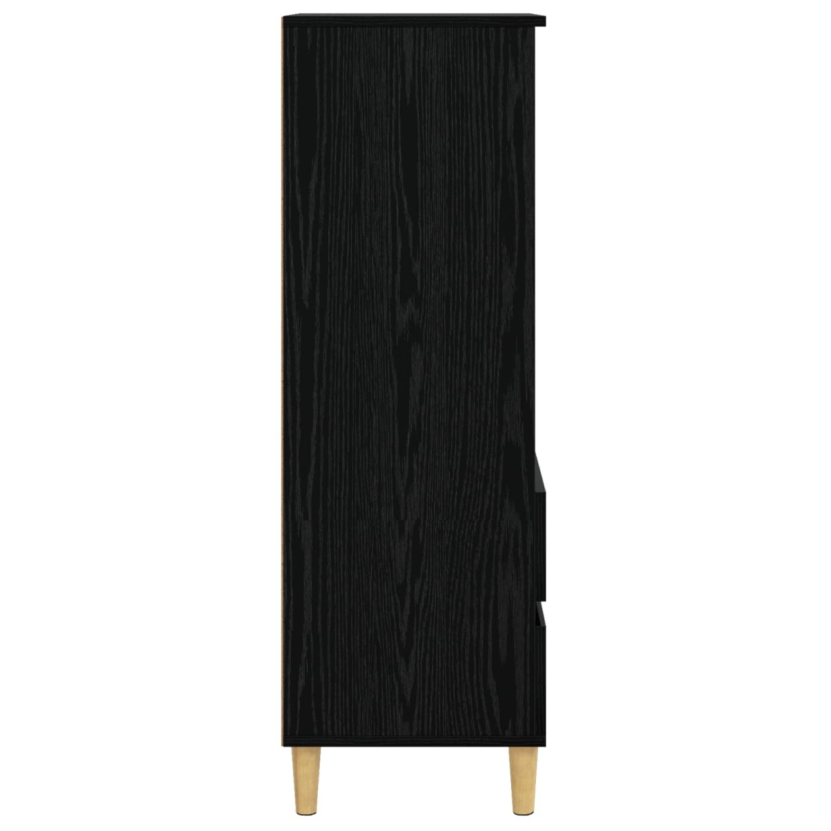 vidaXL Highboard Μαύρη Δρυς 40 x 36 x 110 εκ. Επεξεργασμένο Ξύλο