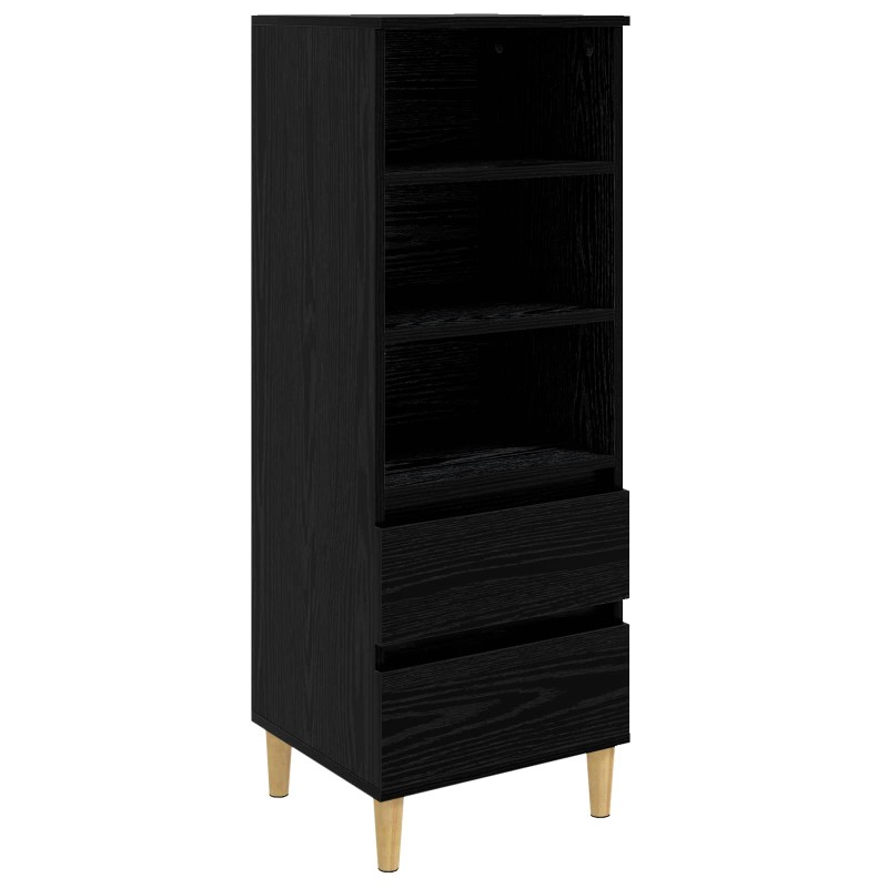 vidaXL Highboard Μαύρη Δρυς 40 x 36 x 110 εκ. Επεξεργασμένο Ξύλο
