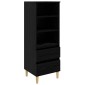vidaXL Highboard Μαύρη Δρυς 40 x 36 x 110 εκ. Επεξεργασμένο Ξύλο