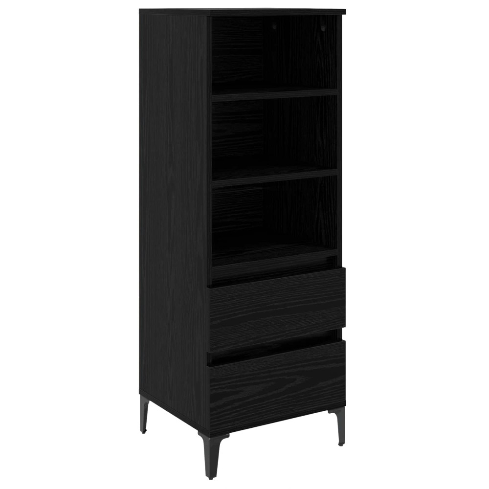 vidaXL Highboard Μαύρη Δρυς 40 x 36 x 110 εκ. Επεξεργασμένο Ξύλο