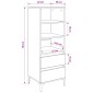 vidaXL Highboard Μαύρη Δρυς 40 x 36 x 110 εκ. Επεξεργασμένο Ξύλο