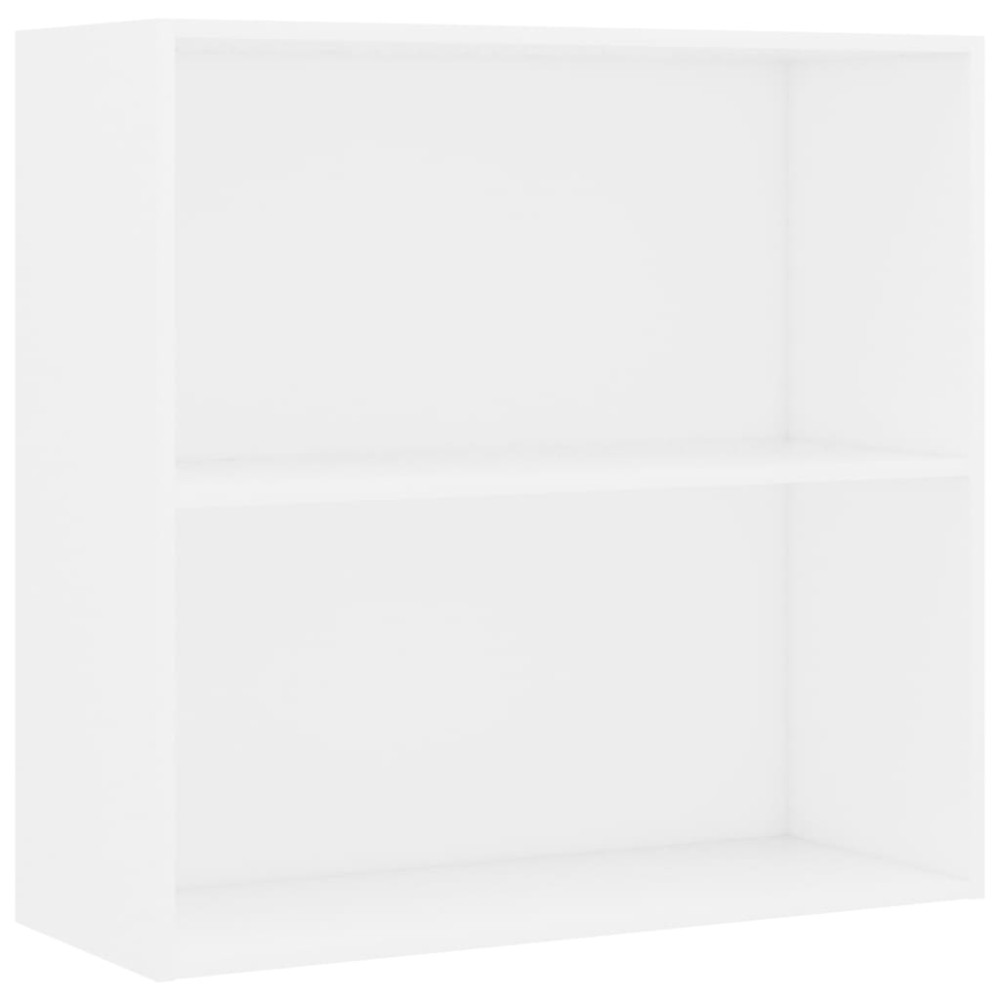vidaXL Βιβλιοθήκη με 2 Ράφια Λευκή 80x30x76,5 εκ. από Επεξ. Ξύλο