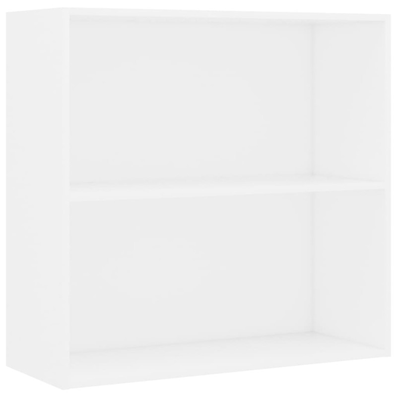 vidaXL Βιβλιοθήκη με 2 Ράφια Λευκή 80x30x76,5 εκ. από Επεξ. Ξύλο