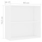 vidaXL Βιβλιοθήκη με 2 Ράφια Λευκή 80x30x76,5 εκ. από Επεξ. Ξύλο
