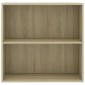 vidaXL Βιβλιοθήκη με 2 Ράφια Sonoma Δρυς 80x30x76,5 εκ. Επεξ. Ξύλο