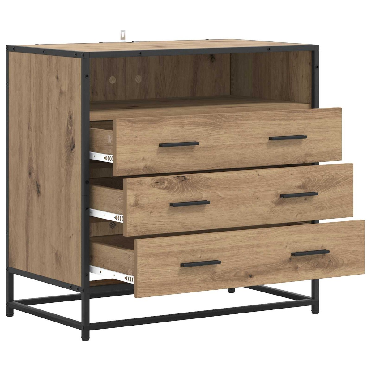 vidaXL Ντουλάπι με Συρτάρια 3-Συρτάρι Artisan δρυς 70 x 41 x 70 εκ