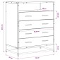 vidaXL Ντουλάπι με Συρτάρια 4-Συρτάρι Artisan δρυς 70 x 41 x 83,5 εκ.