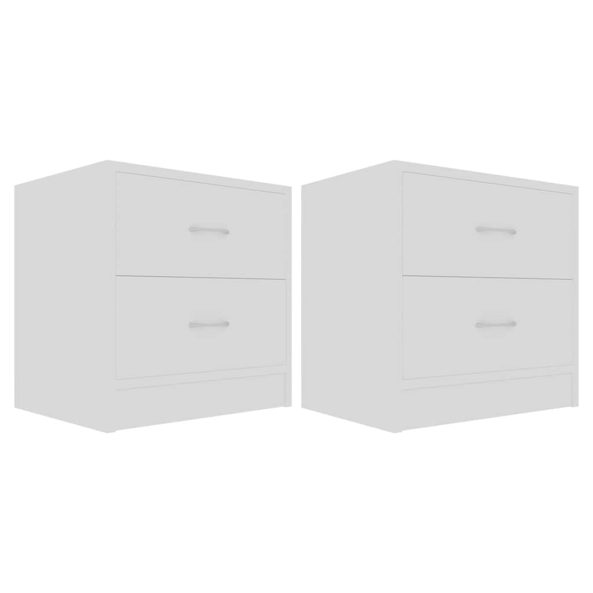 vidaXL Κομοδίνα 2 τεμ. Λευκά 40 x 30 x 40 εκ. από Μοριοσανίδα