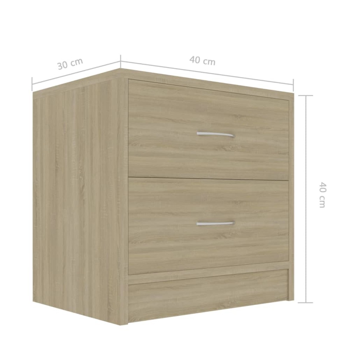 vidaXL Κομοδίνα 2 τεμ. Sonoma Δρυς 40 x 30 x 40 εκ. από Μοριοσανίδα