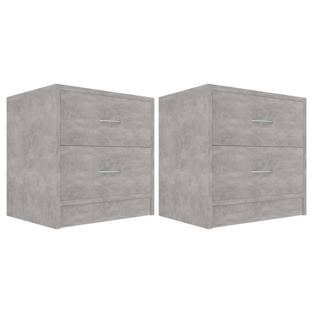 vidaXL Κομοδίνα 2 τεμ. Γκρι Σκυροδέματος 40x30x40 εκ. από Επεξ. Ξύλο