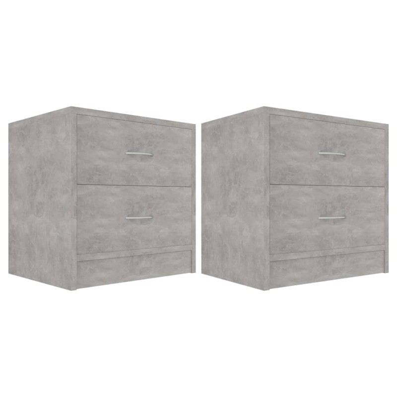 vidaXL Κομοδίνα 2 τεμ. Γκρι Σκυροδέματος 40x30x40 εκ. από Επεξ. Ξύλο
