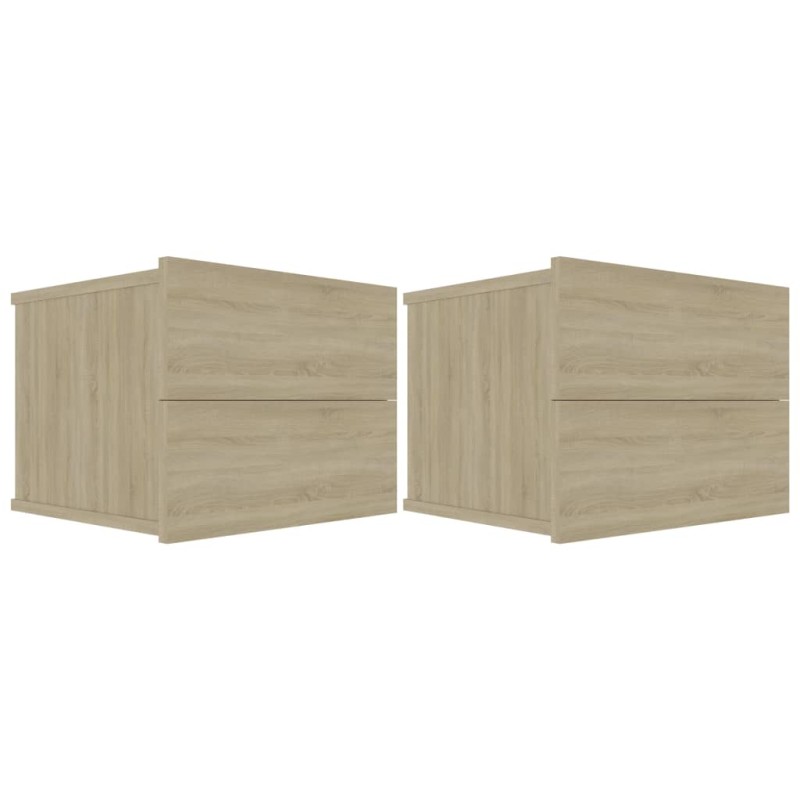 vidaXL Κομοδίνα 2 τεμ. Sonoma Δρυς 40 x 30 x 30 εκ. από Επεξ. Ξύλο