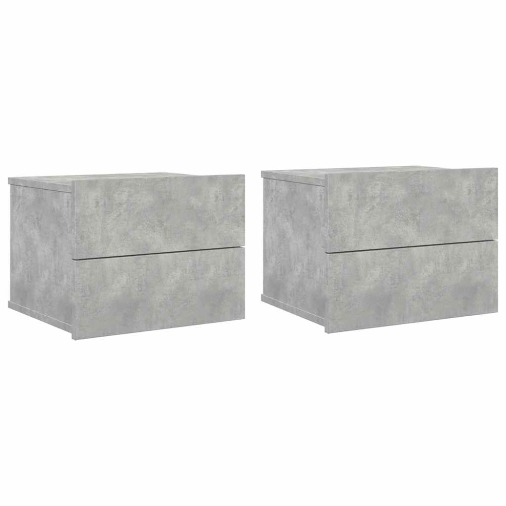 vidaXL Κομοδίνα 2 τεμ. Γκρι Σκυροδέματος 40x30x30 εκ. από Επεξ. Ξύλο