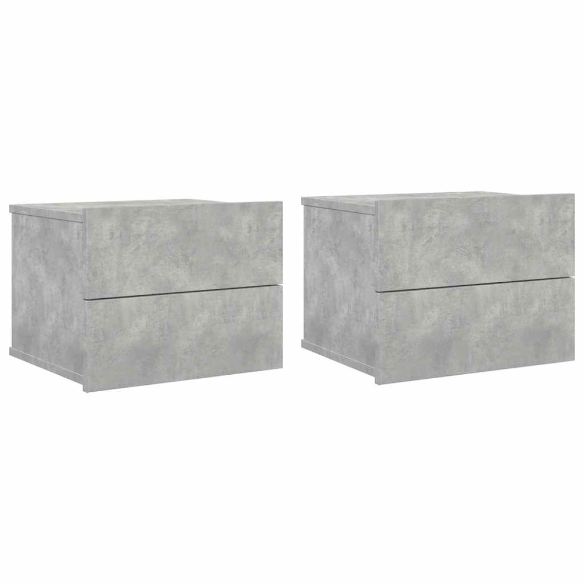 vidaXL Κομοδίνα 2 τεμ. Γκρι Σκυροδέματος 40x30x30 εκ. από Μοριοσανίδα