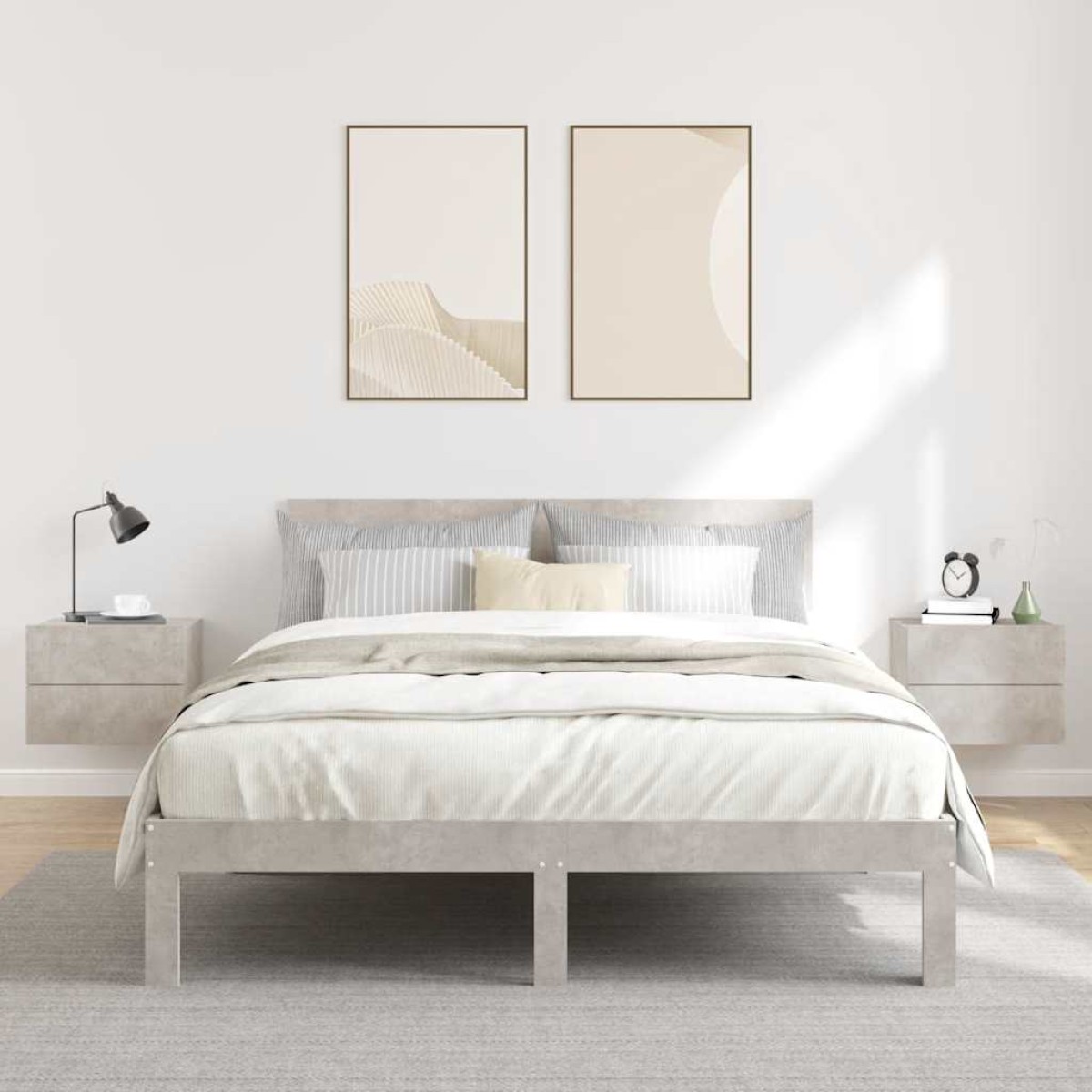 vidaXL Κομοδίνα 2 τεμ. Γκρι Σκυροδέματος 40x30x30 εκ. από Μοριοσανίδα