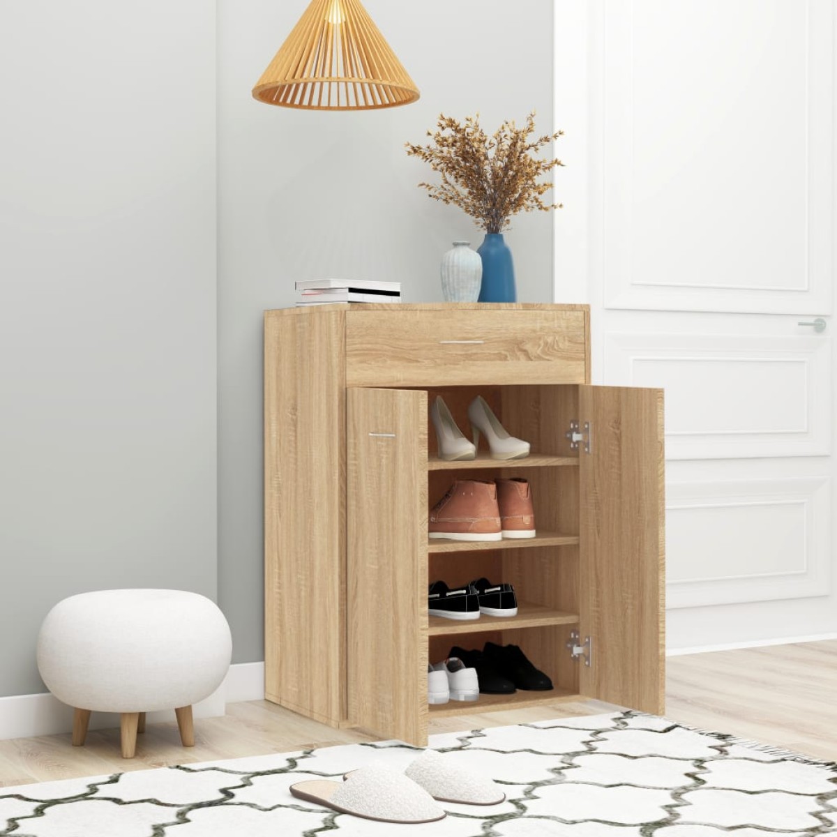 vidaXL Παπουτσοθήκη Sonoma Δρυς 60 x 35 x 84 εκ. από Μοριοσανίδα