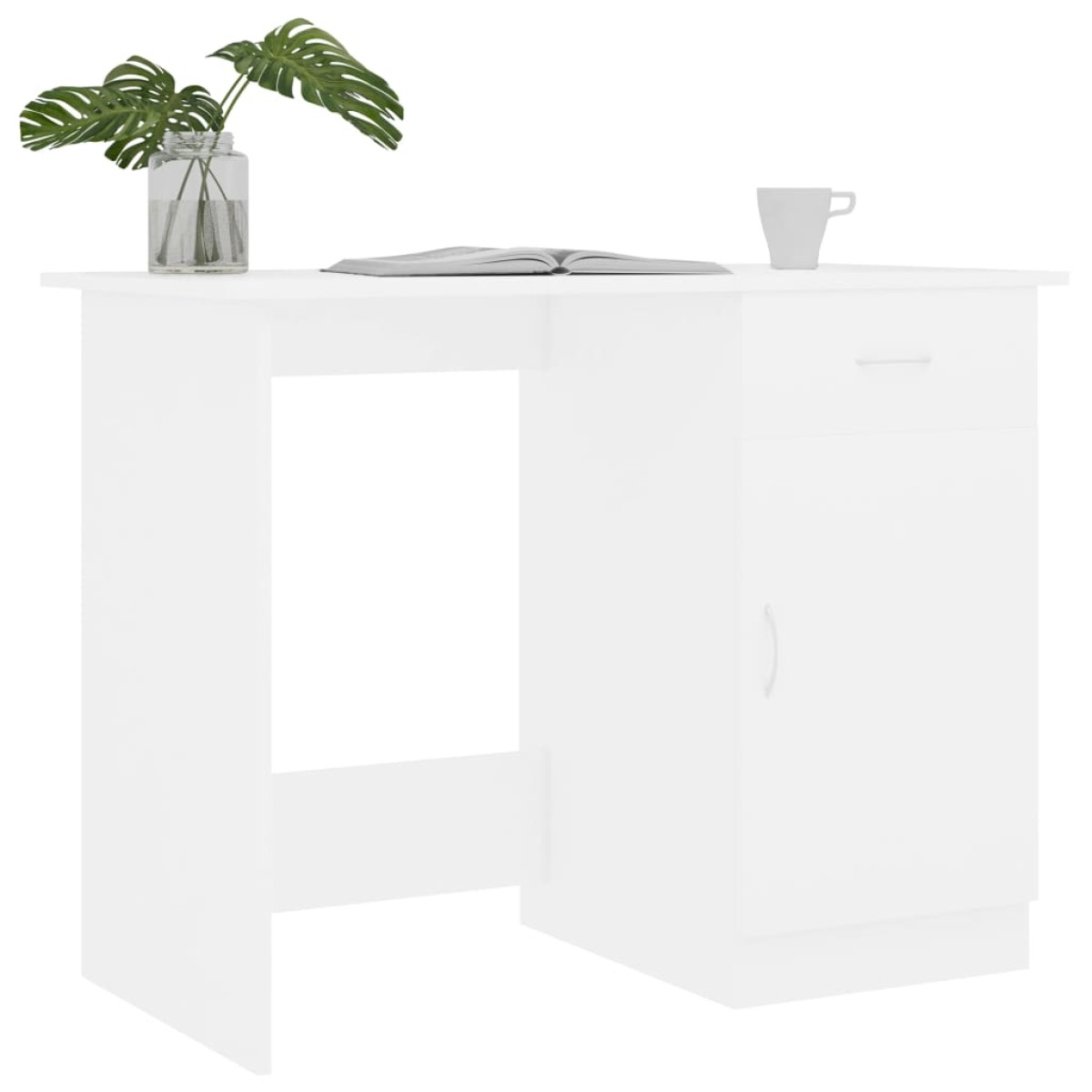 vidaXL Γραφείο Λευκό 100 x 50 x 76 εκ. από Μοριοσανίδα