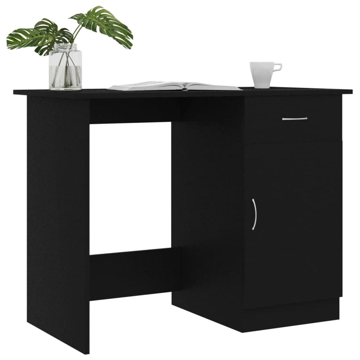 vidaXL Γραφείο Μαύρο 100 x 50 x 76 εκ. από Μοριοσανίδα