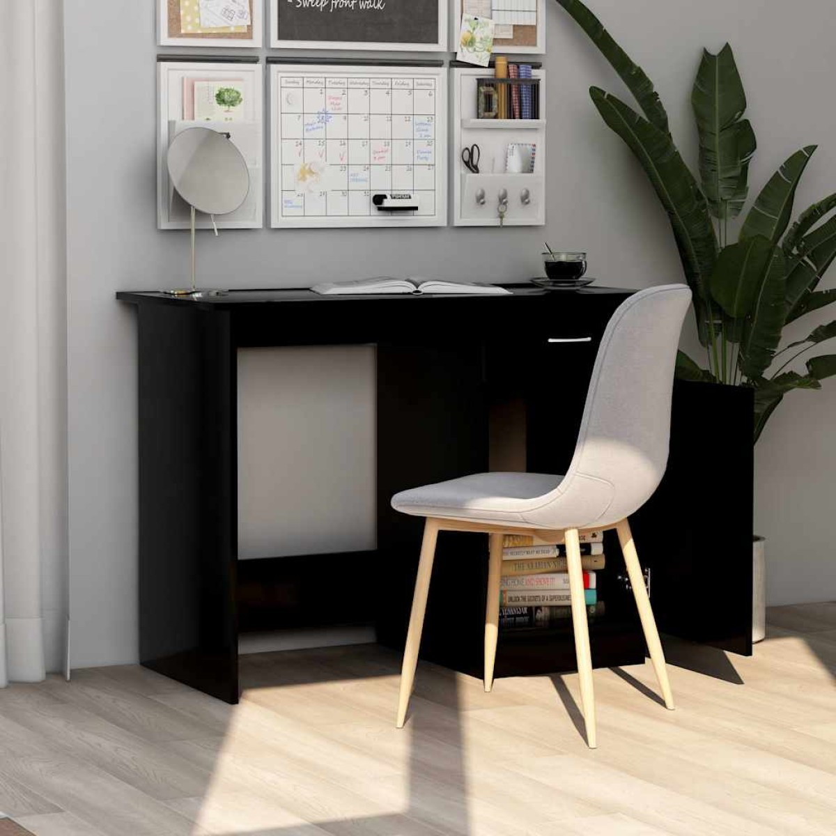 vidaXL Γραφείο Μαύρο 100 x 50 x 76 εκ. από Μοριοσανίδα