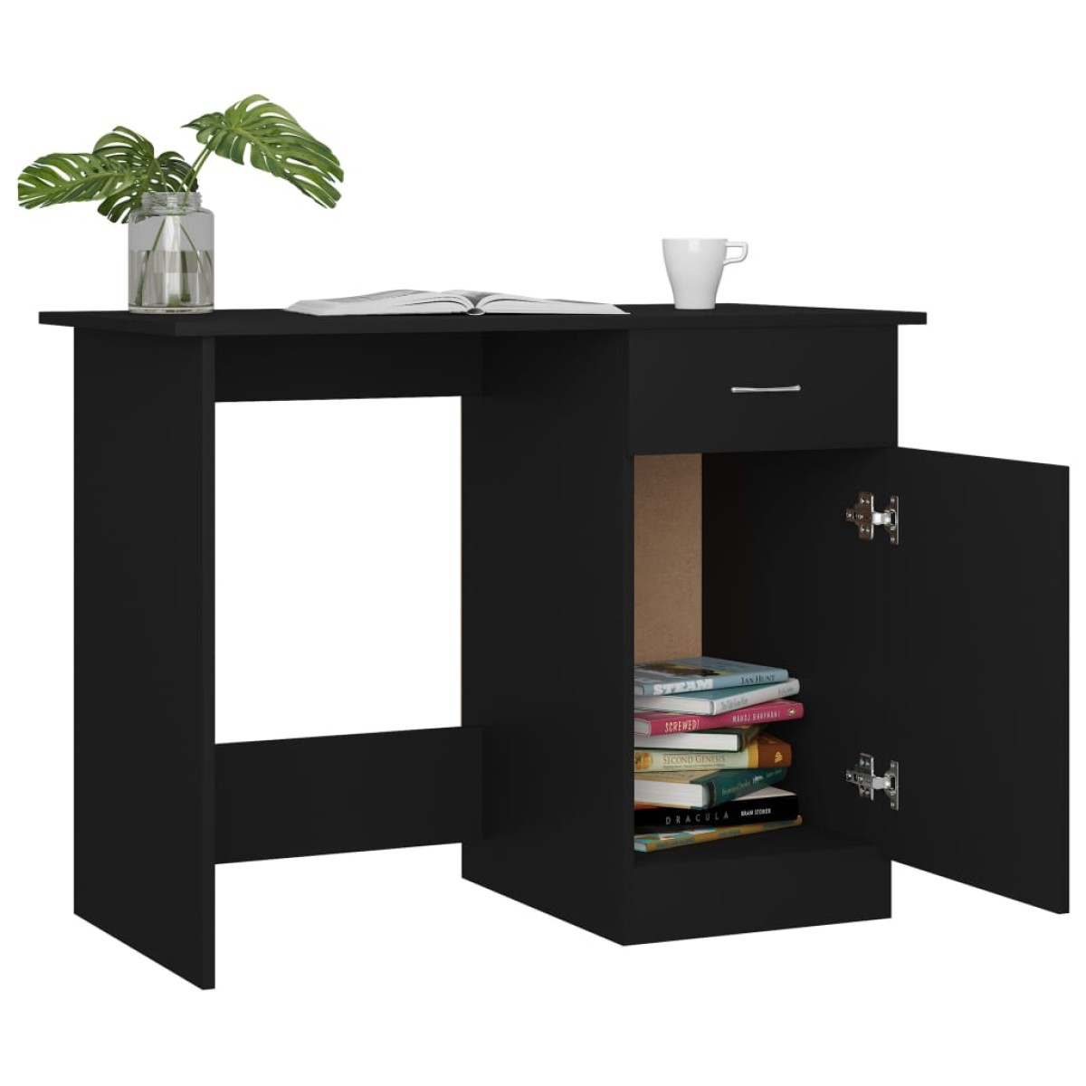 vidaXL Γραφείο Μαύρο 100 x 50 x 76 εκ. από Μοριοσανίδα