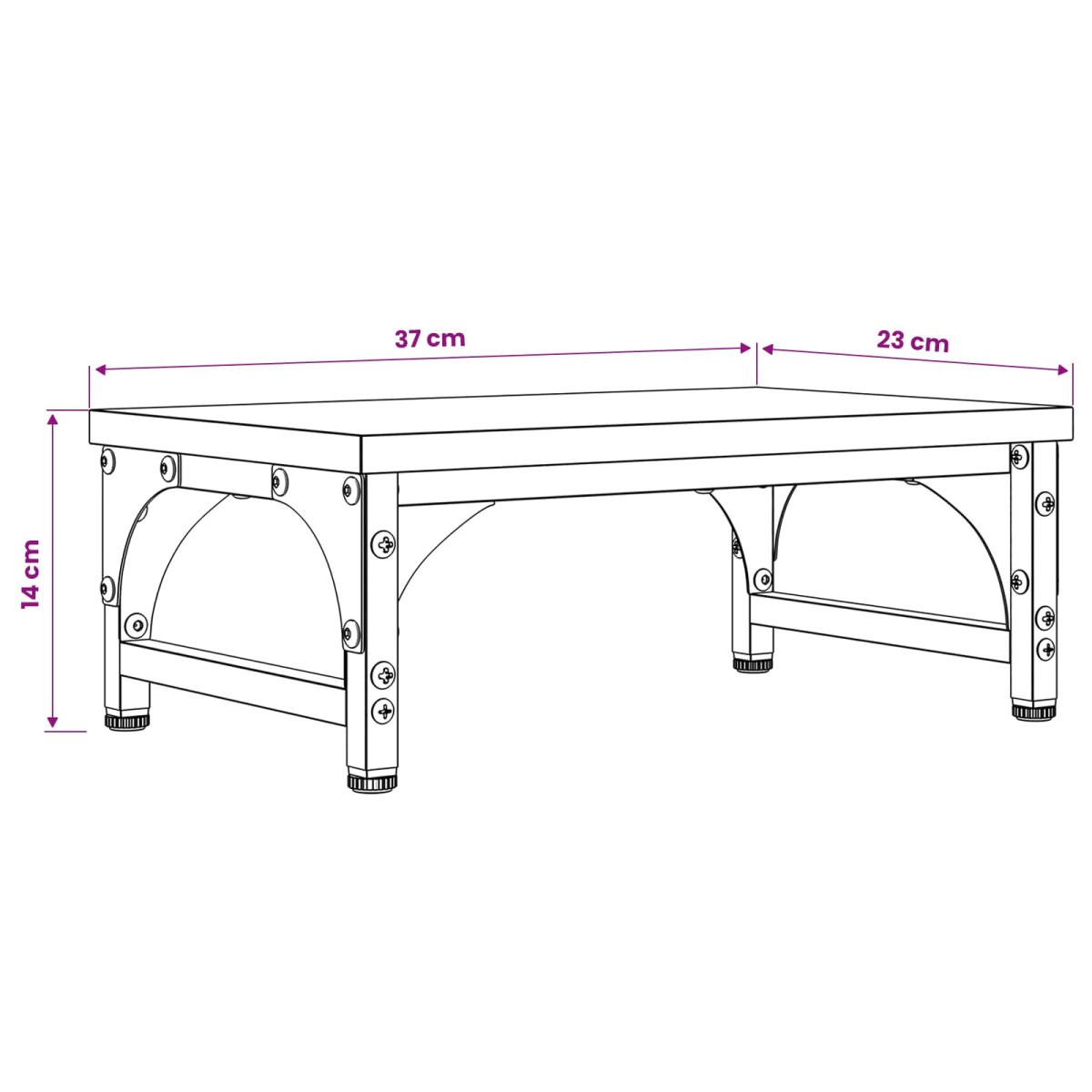 vidaXL Βάση Μόνιτορ Παλαιωμένο ξύλο 37 x 23 x 14 cm PB
