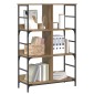 vidaXL Ράφι Βιβλίων 4 επιπέδων 78,5 x 33 x 117,5 εκ. μέταλλο PB