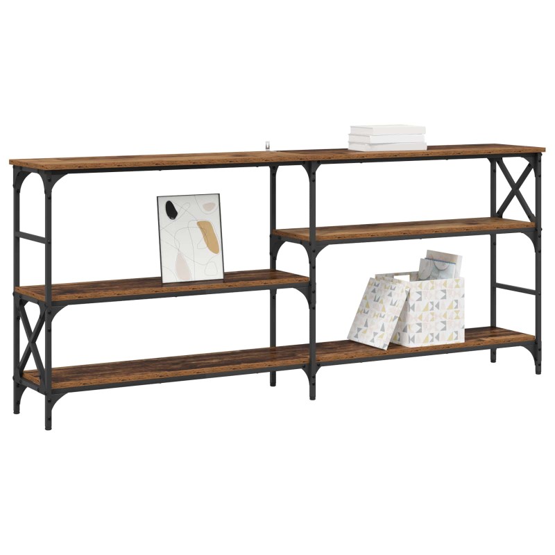 vidaXL Τραπέζι κονσόλας Παλαιωμένο ξύλο 180 x 29 x 76,5 εκ. μέταλλο PB