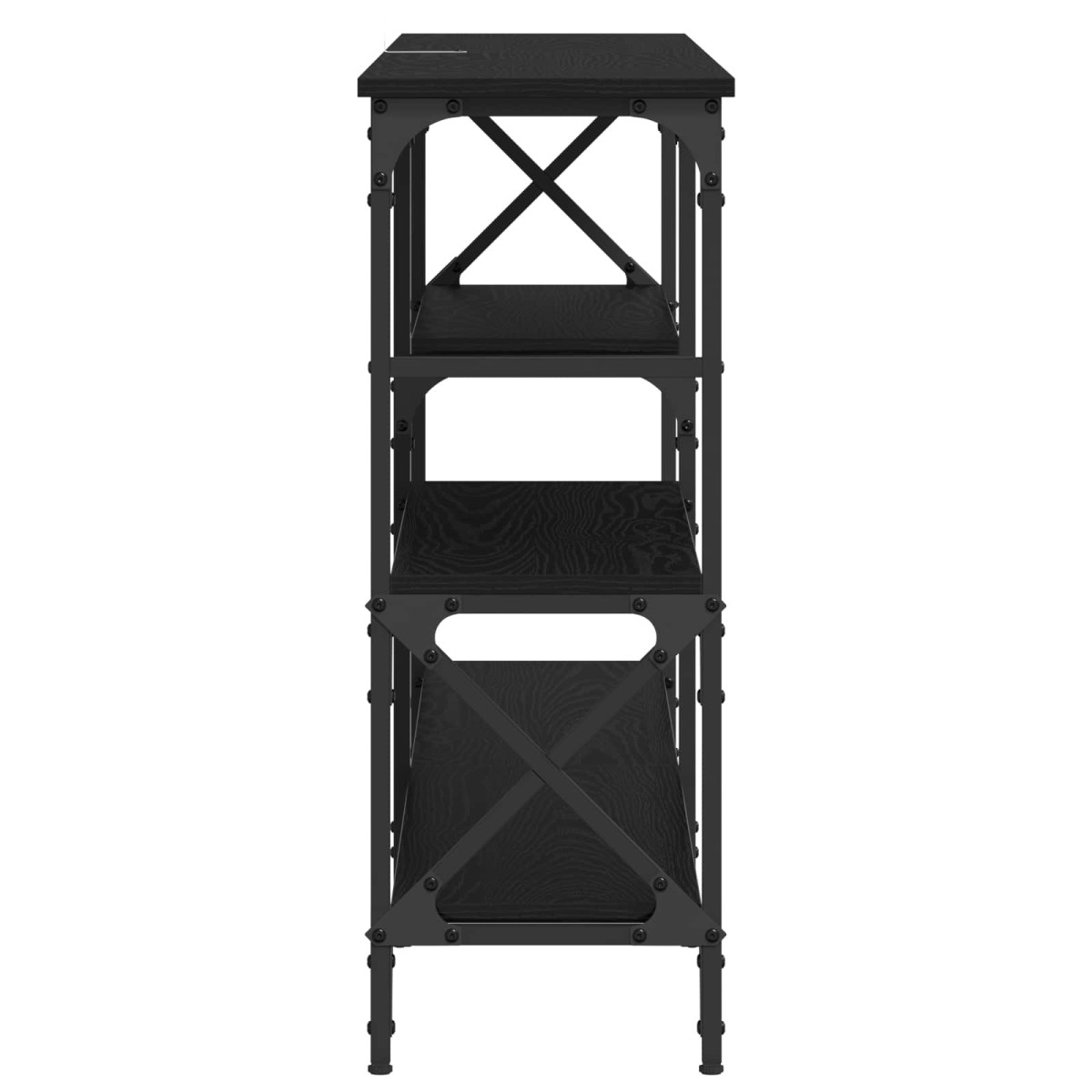 vidaXL Τραπέζι κονσόλας Μαύρη Δρυς 180 x 29 x 76,5 εκ. μέταλλο PB