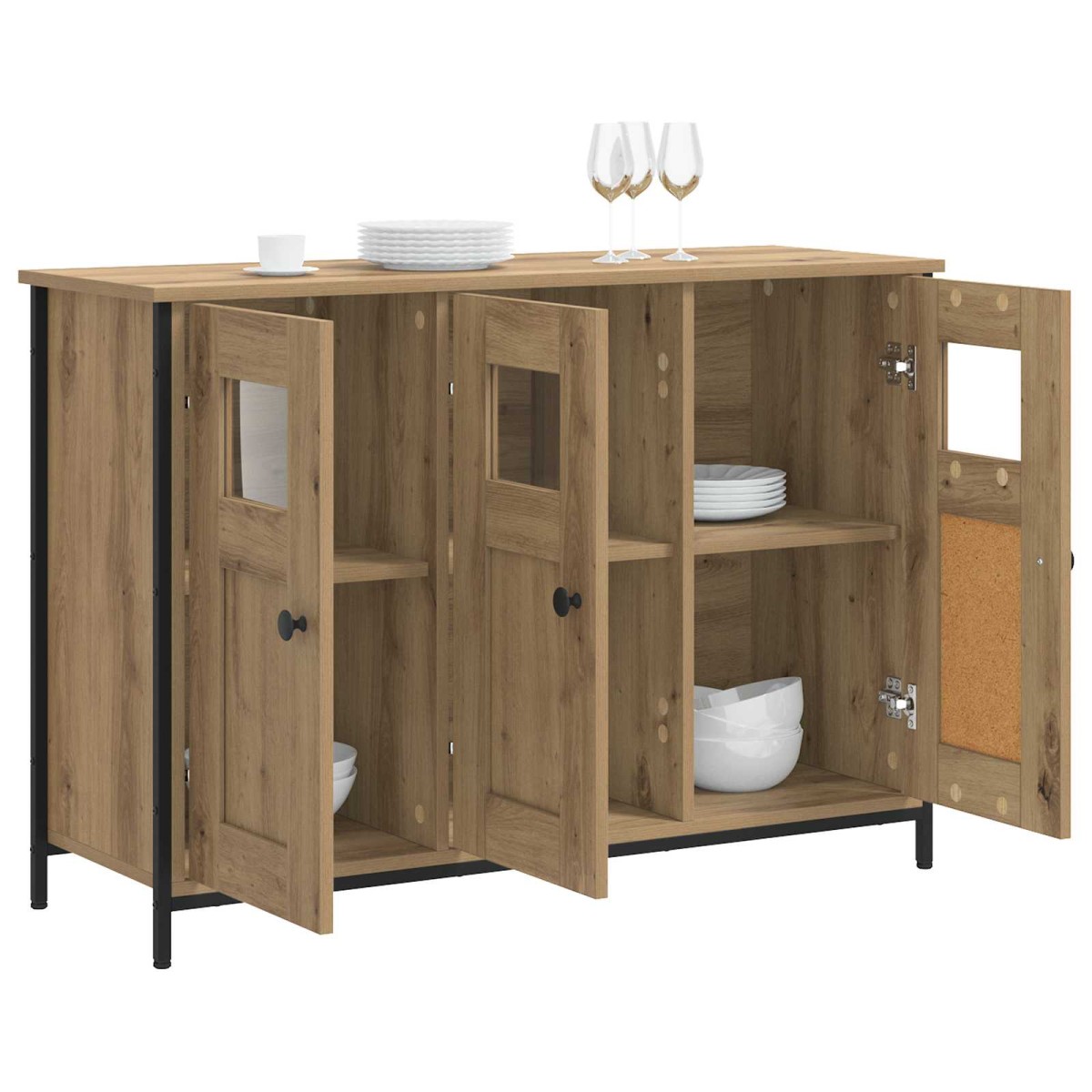 vidaXL Πλαϊνό γραφείο Artisan Δρυς 100 x 35 x 70 εκ.