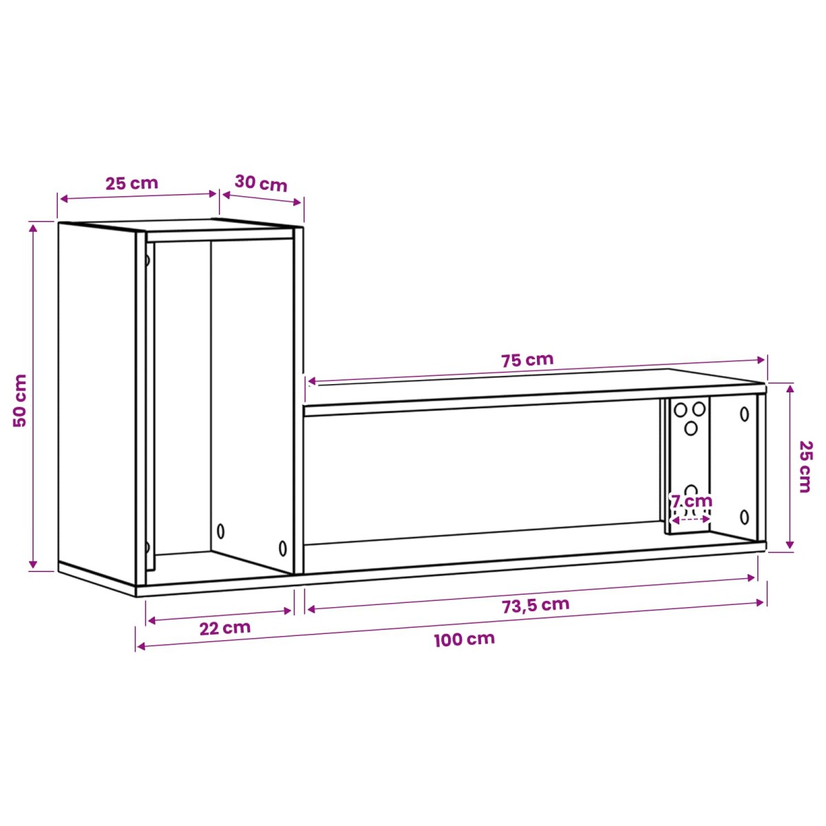 vidaXL Ντουλάπι TV 100 x 30 x 50 cm Μαύρη Δρυς Επεξεργασμένο Ξύλο