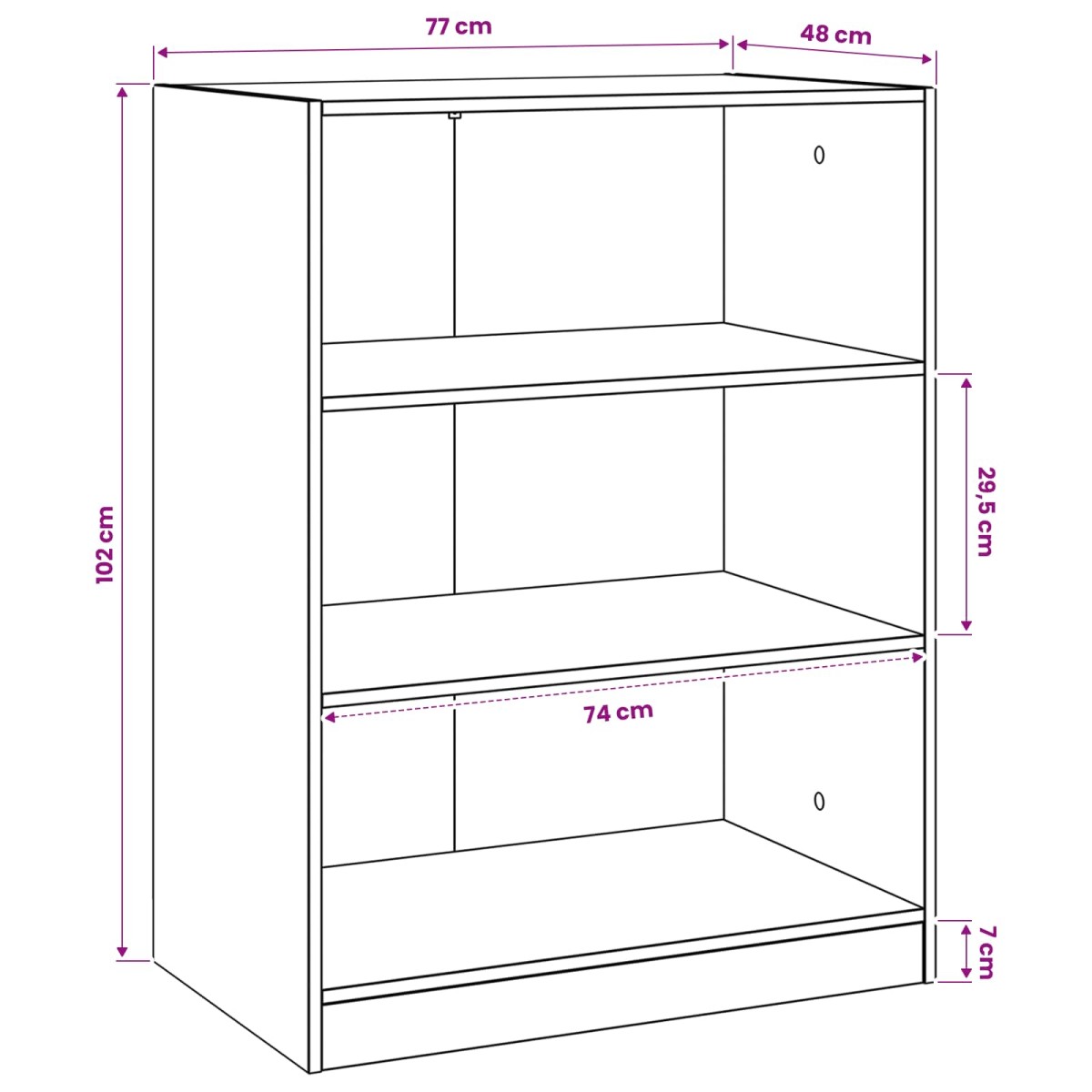 vidaXL Ντουλάπι Μαύρη δρυς 77 x 48 x 102 cm Επεξεργασμένο Ξύλο