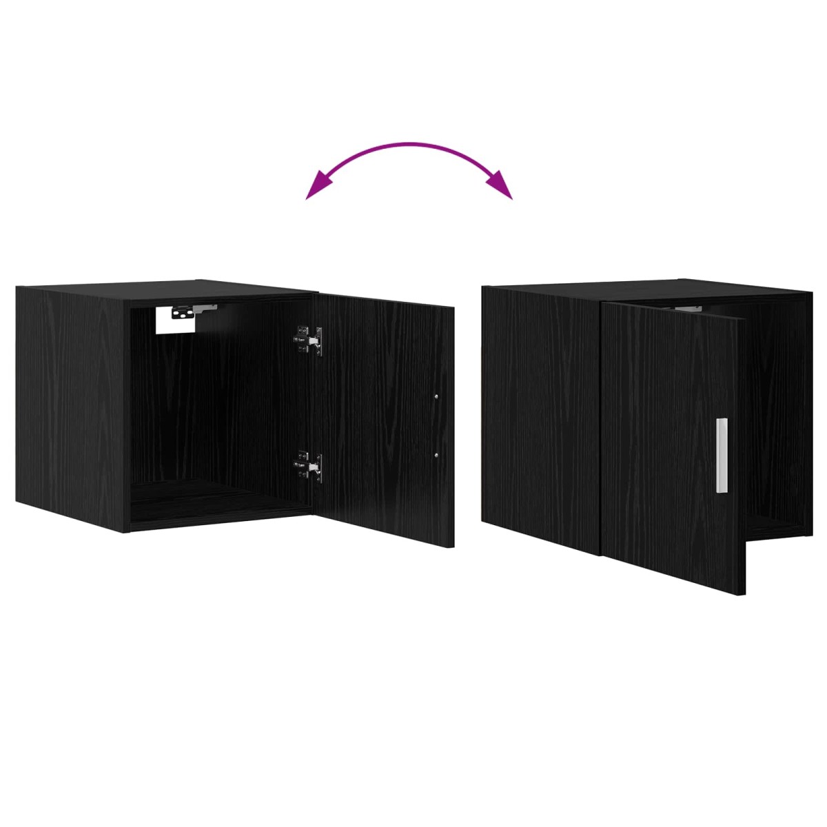 vidaXL Ντουλάπα Τοίχου Μαύρη Δρυς 40 x 42,5 x 40 εκ Επεξεργασμένο Ξύλο