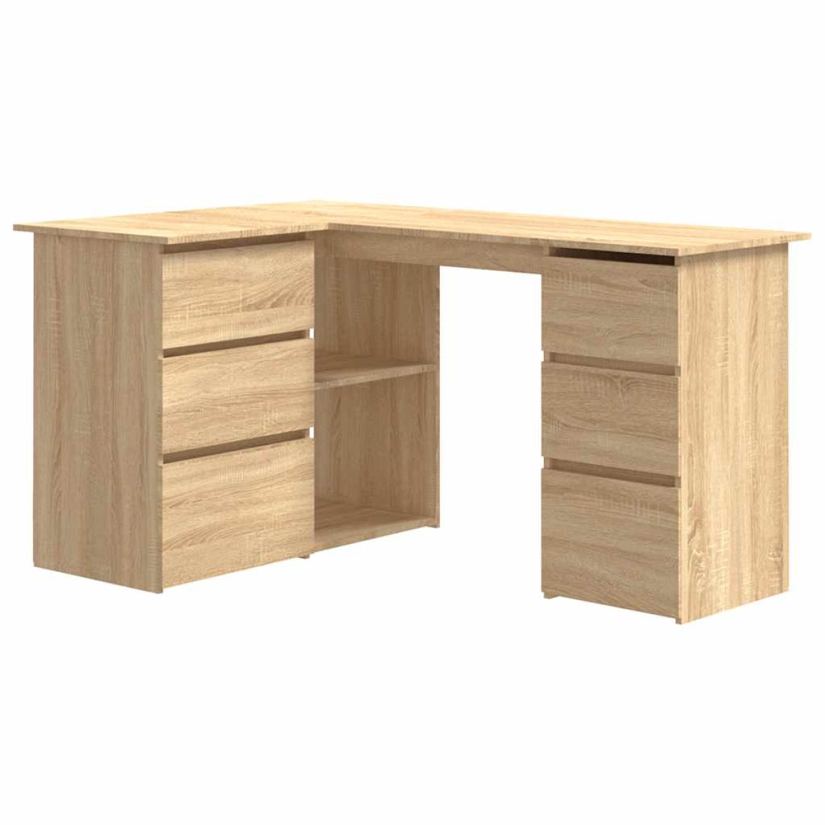 vidaXL Γραφείο Γωνιακό Sonoma Δρυς 145 x 100 x 76 εκ. από Μοριοσανίδα