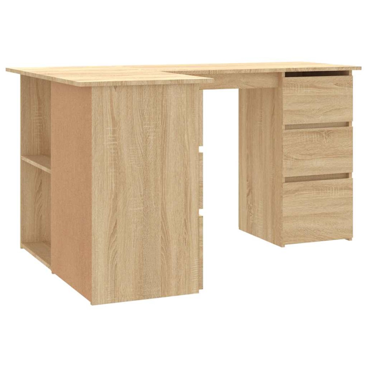 vidaXL Γραφείο Γωνιακό Sonoma Δρυς 145 x 100 x 76 εκ. από Μοριοσανίδα