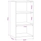 vidaXL Πλαϊνό γραφείο Μαύρη Δρυς 50 x 41 x 93 εκ. Επεξεργασμένο Ξύλο