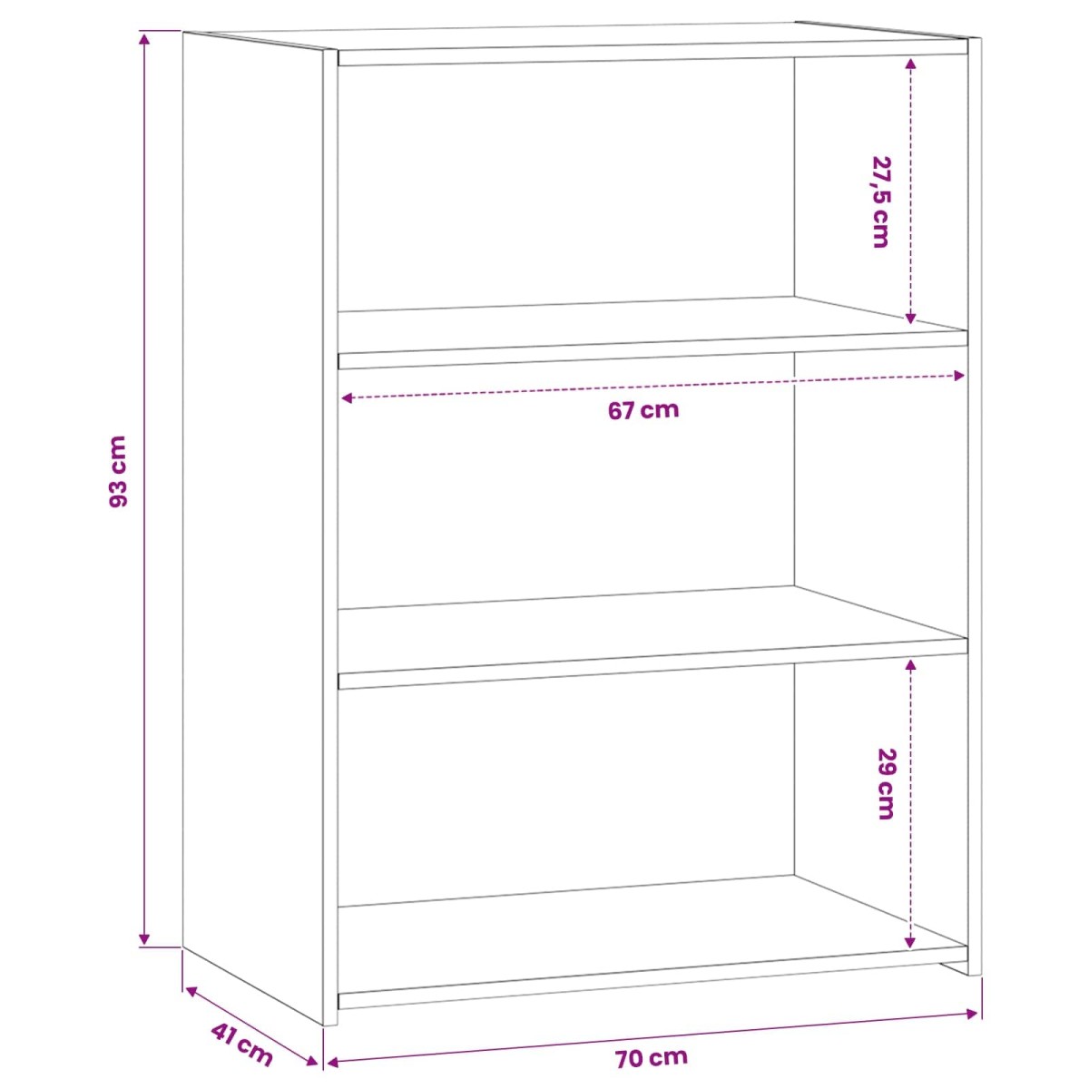 vidaXL Πλαϊνό γραφείο Artisan Δρυς 70 x 41 x 93 εκ Επεξεργασμένο Ξύλο
