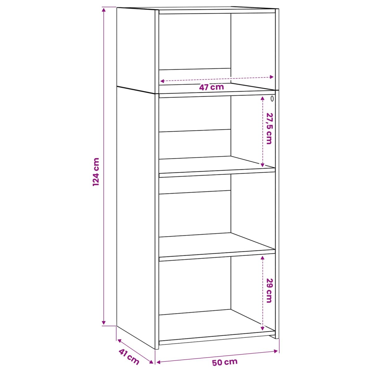 vidaXL Highboard Παλαιωμένο ξύλο 50 x 41 x 124 εκ. Επεξεργασμένο Ξύλο