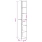 vidaXL Highboard Παλαιωμένο ξύλο 30 x 41 x 185 εκ. Επεξεργασμένο Ξύλο
