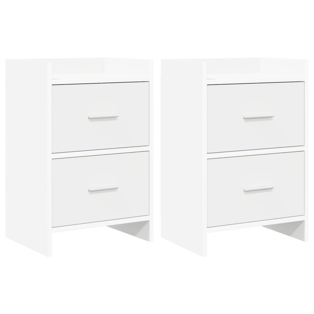 vidaXL Κομοδίνα 2 τμχ. Λευκό 40 x 30 x 60 cm Επεξεργασμένο Ξύλο