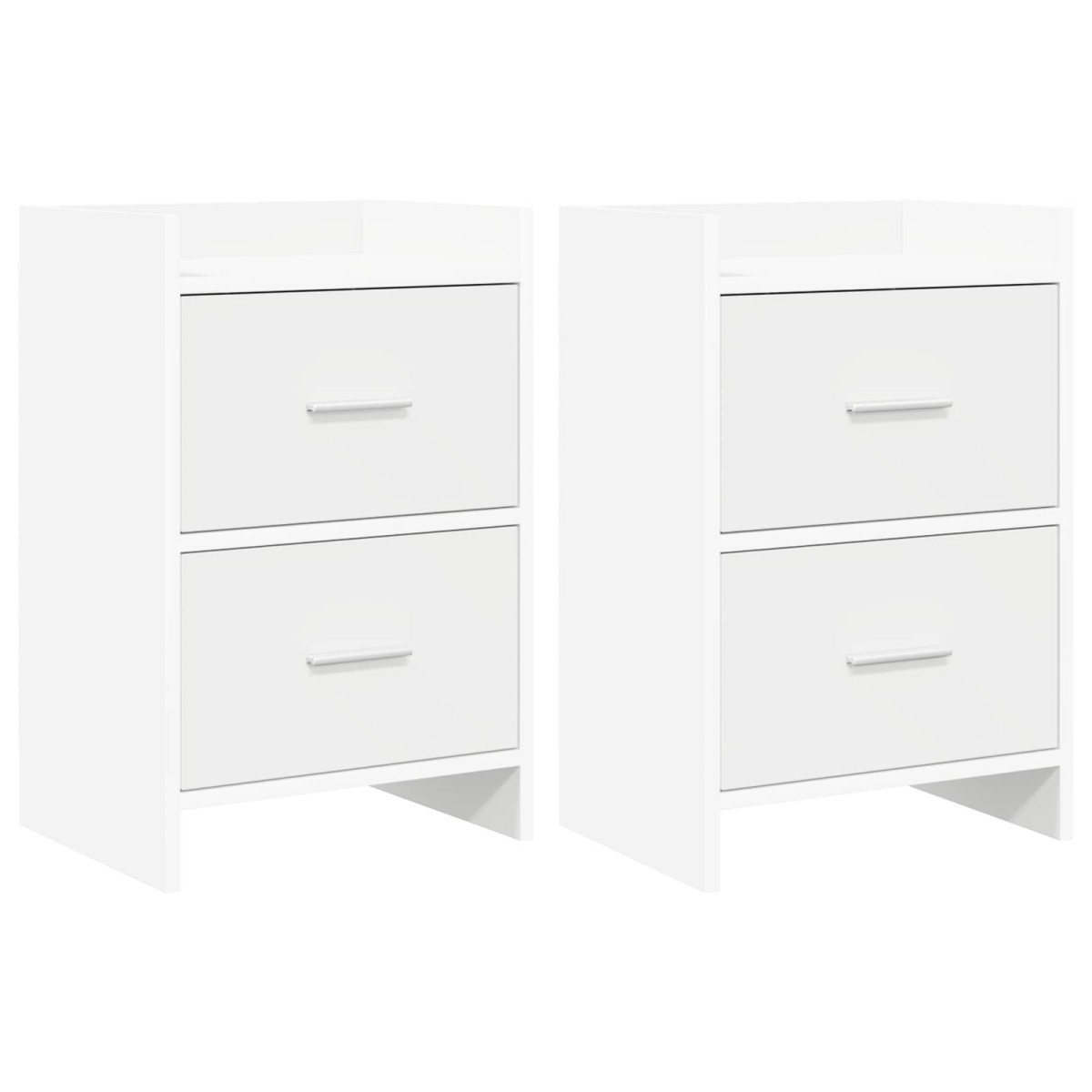 vidaXL Κομοδίνα 2 τμχ. Λευκό 40 x 30 x 60 cm Επεξεργασμένο Ξύλο