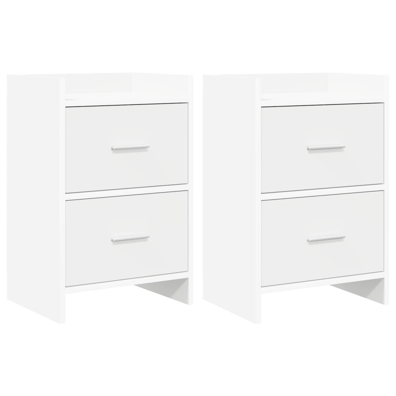 vidaXL Κομοδίνα 2 τμχ. Λευκό 40 x 30 x 60 cm Επεξεργασμένο Ξύλο