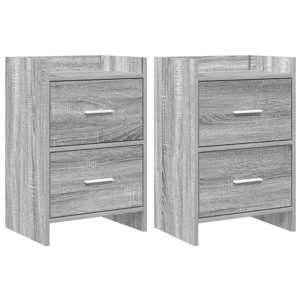 vidaXL Κομοδίνα 2 τμχ. Γκρι Sonoma 40 x 30 x 60 cm Επεξεργασμένο Ξύλο