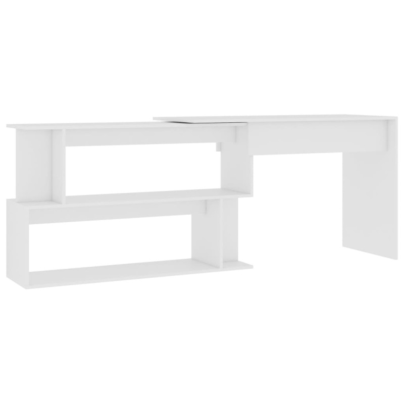 vidaXL Γραφείο Γωνιακό Λευκό 200 x 50 x 76 εκ. από Επεξ. Ξύλο