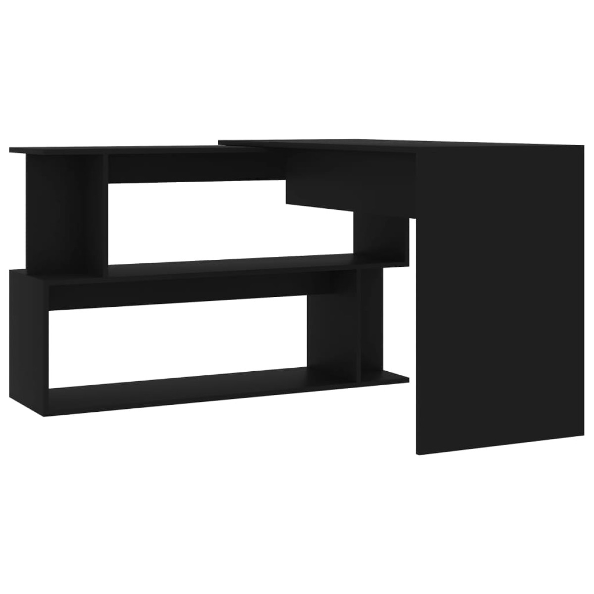 vidaXL Γραφείο Γωνιακό Μαύρο 200 x 50 x 76 εκ. από Μοριοσανίδα