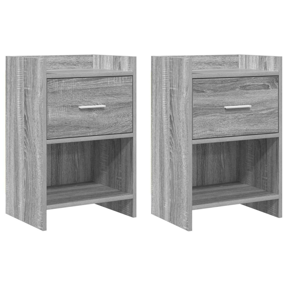 vidaXL Κομοδίνα 2 τμχ. Γκρι Sonoma 40 x 30 x 60 cm Επεξεργασμένο Ξύλο