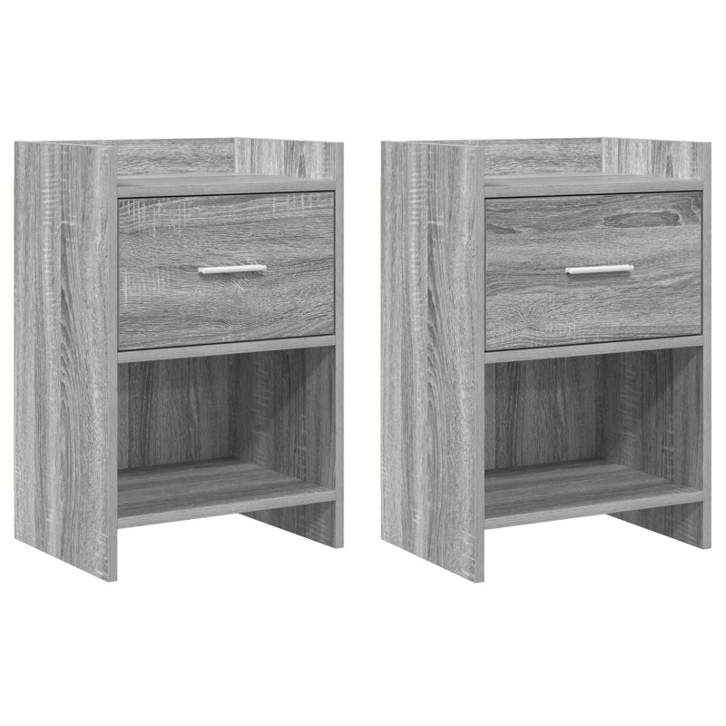 vidaXL Κομοδίνα 2 τμχ. Γκρι Sonoma 40 x 30 x 60 cm Επεξεργασμένο Ξύλο