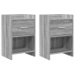 vidaXL Κομοδίνα 2 τμχ. Γκρι Sonoma 40 x 30 x 60 cm Επεξεργασμένο Ξύλο